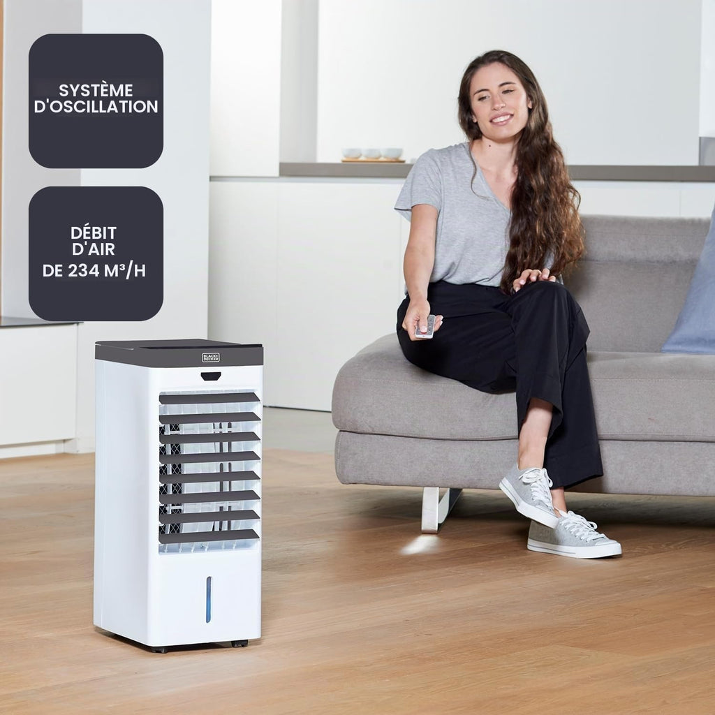 Rafraîchisseur Évaporatif 75W – Réservoir 5L – Double Oscillation