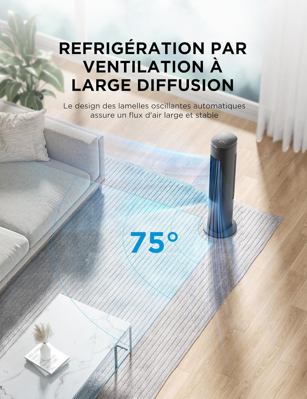 Rafraîchisseur d'Air Midea 5L – 3 Modes – Oscillation 75°