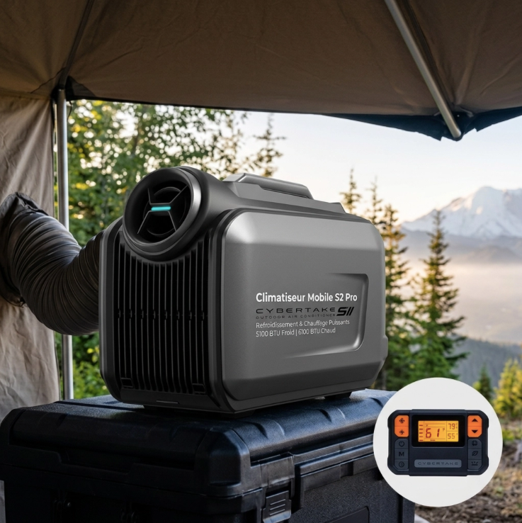 Climatiseur Mobile CYBERTAKE S2 Pro – Froid & Chaud – 5100 BTU