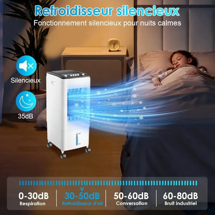 Rafraîchisseur d'Air Mobile 6L – 4 Blocs Réfrigérants
