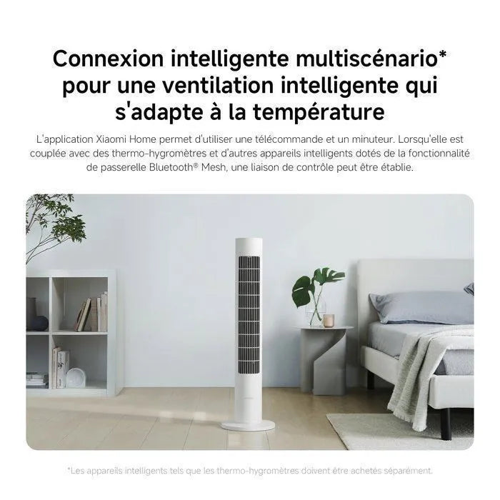 Ventilateur Colonne Xiaomi Smart Tower Fan 2 – Connecté – 100 Vitesses – Blanc